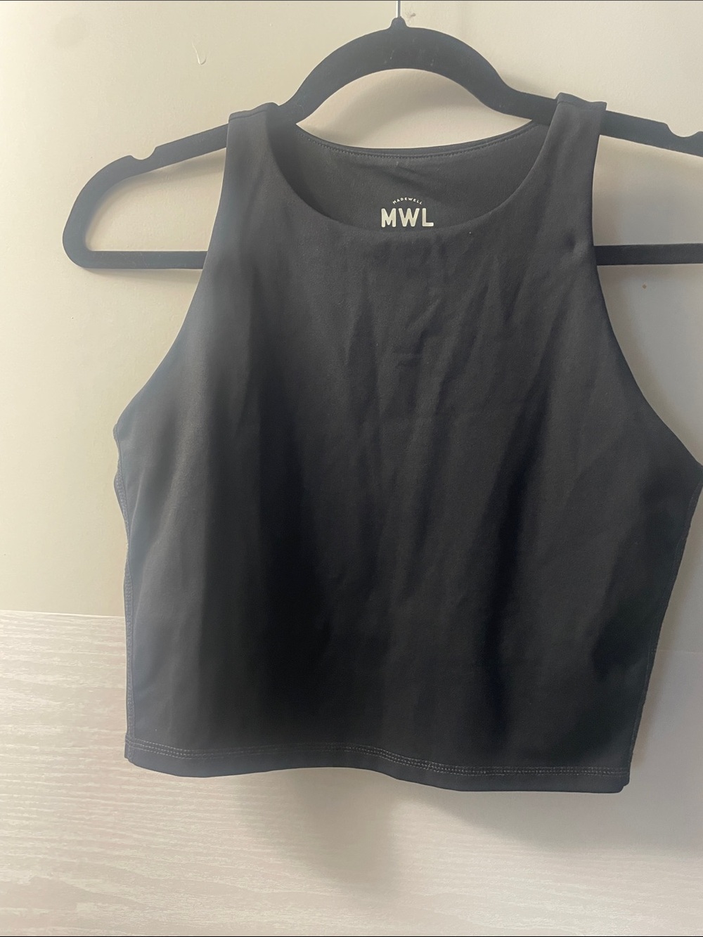 Madewell Black Cropped High-Neck Tank